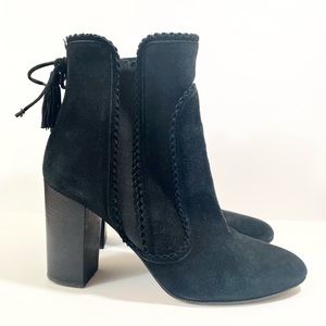 Aquazzura Black Suede Boho Beatle 85 Booties